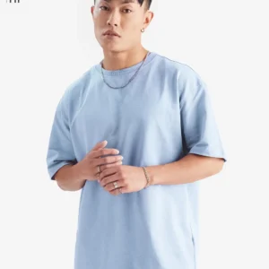 Men Drop Shoulder Oversized T-Shirt (Sky Blue)