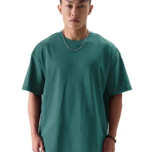 Men Drop Shoulder Oversized T-Shirt (Dark Green)