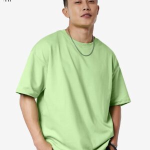 Men Drop Shoulder Oversized T-Shirt (Light Green)